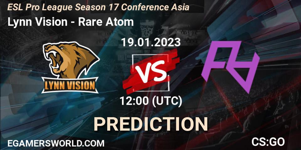 Prognoza Lynn Vision - Rare Atom. 19.01.23, CS2 (CS:GO), ESL Pro League Season 17 Conference Asia