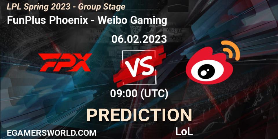 Prognoza FunPlus Phoenix - Weibo Gaming. 06.02.23, LoL, LPL Spring 2023 - Group Stage