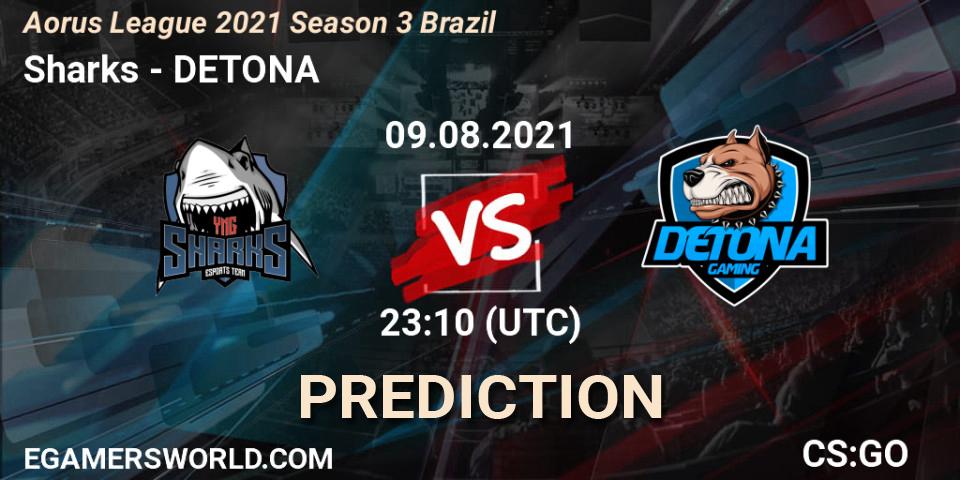 Prognoza Sharks - DETONA. 09.08.2021 at 23:10, Counter-Strike (CS2), Aorus League 2021 Season 3 Brazil