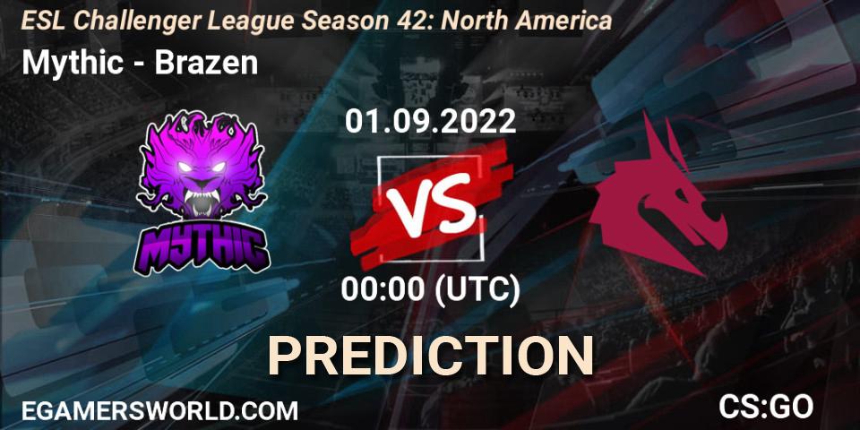 Prognoza Mythic - Brazen. 29.09.22, CS2 (CS:GO), ESL Challenger League Season 42: North America