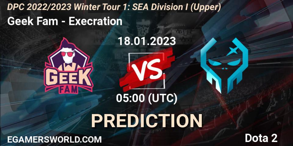 Prognoza Geek Slate - Execration. 18.01.23, Dota 2, DPC 2022/2023 Winter Tour 1: SEA Division I (Upper)