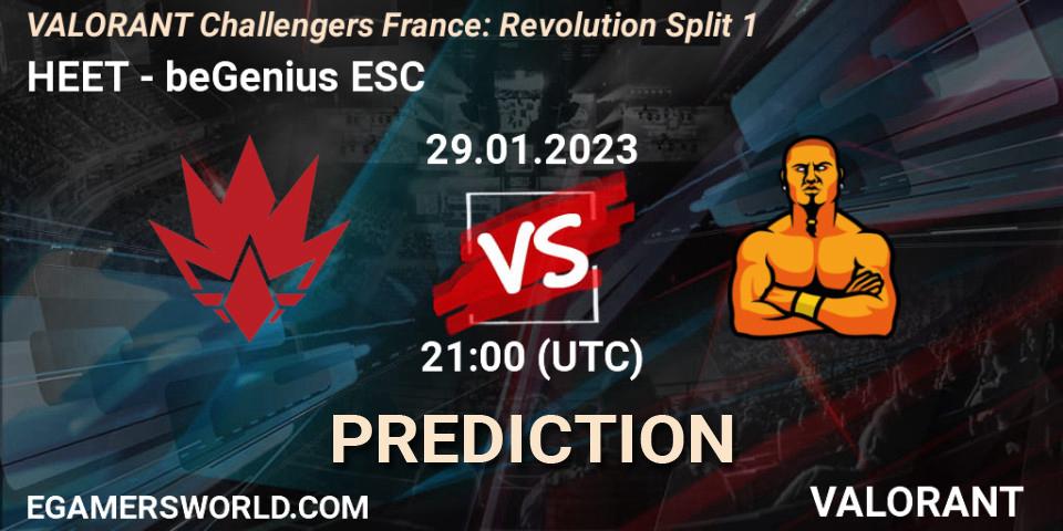Prognoza HEET - beGenius ESC. 29.01.23, VALORANT, VALORANT Challengers 2023 France: Revolution Split 1