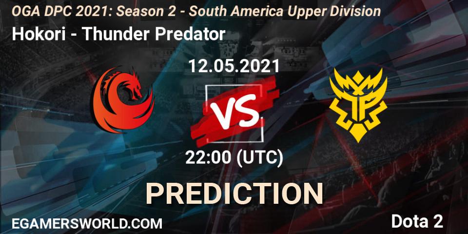 Prognoza Hokori - Thunder Predator. 12.05.2021 at 22:00, Dota 2, OGA DPC 2021: Season 2 - South America Upper Division