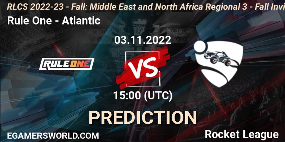 Prognoza Rule One - Atlantic. 03.11.2022 at 15:00, Rocket League, RLCS 2022-23 - Fall: Middle East and North Africa Regional 3 - Fall Invitational