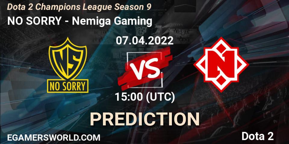 Prognoza NO SORRY - Nemiga Gaming. 07.04.2022 at 15:01, Dota 2, Dota 2 Champions League Season 9