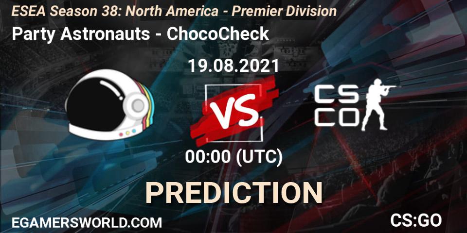 Prognoza Party Astronauts - ChocoCheck. 29.09.2021 at 00:20, Counter-Strike (CS2), ESEA Season 38: North America 