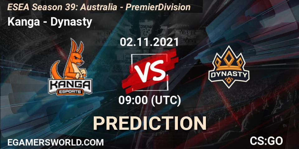 Prognoza Kanga - Dynasty. 25.11.2021 at 09:00, Counter-Strike (CS2), ESEA Season 39: Australia - Premier Division