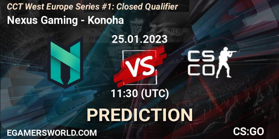 Prognoza Nexus Gaming - Konoha. 25.01.2023 at 11:50, Counter-Strike (CS2), CCT West Europe Series #1: Closed Qualifier