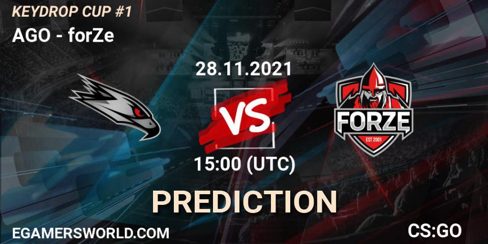 Prognoza AGO - forZe. 28.11.2021 at 14:30, Counter-Strike (CS2), KEYDROP CUP #1