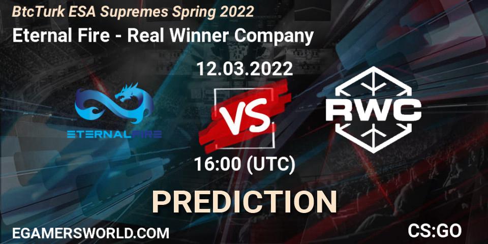 Prognoza Eternal Fire - Real Winner Company. 12.03.2022 at 16:00, Counter-Strike (CS2), BtcTurk ESA Supremes Spring 2022