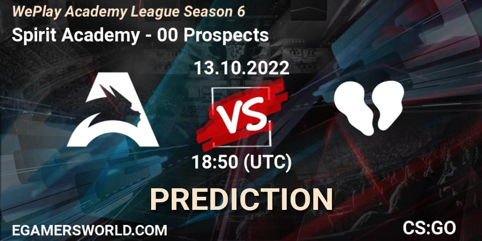 Prognoza Spirit Academy - 00 Prospects. 13.10.22, CS2 (CS:GO), WePlay Academy League Season 6