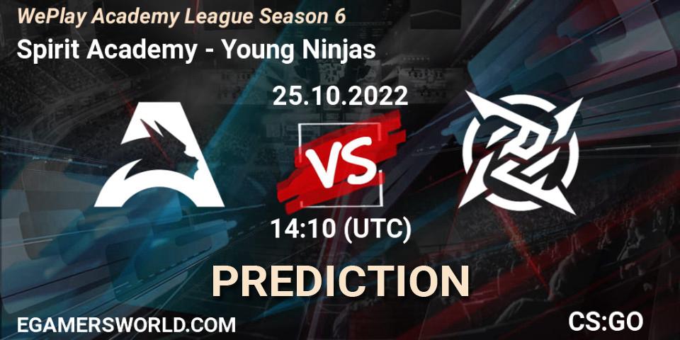 Prognoza Spirit Academy - Young Ninjas. 25.10.2022 at 14:10, Counter-Strike (CS2), WePlay Academy League Season 6