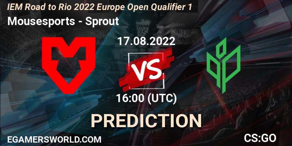 Prognoza Mousesports - Sprout. 17.08.2022 at 16:00, Counter-Strike (CS2), IEM Road to Rio 2022 Europe Open Qualifier 1