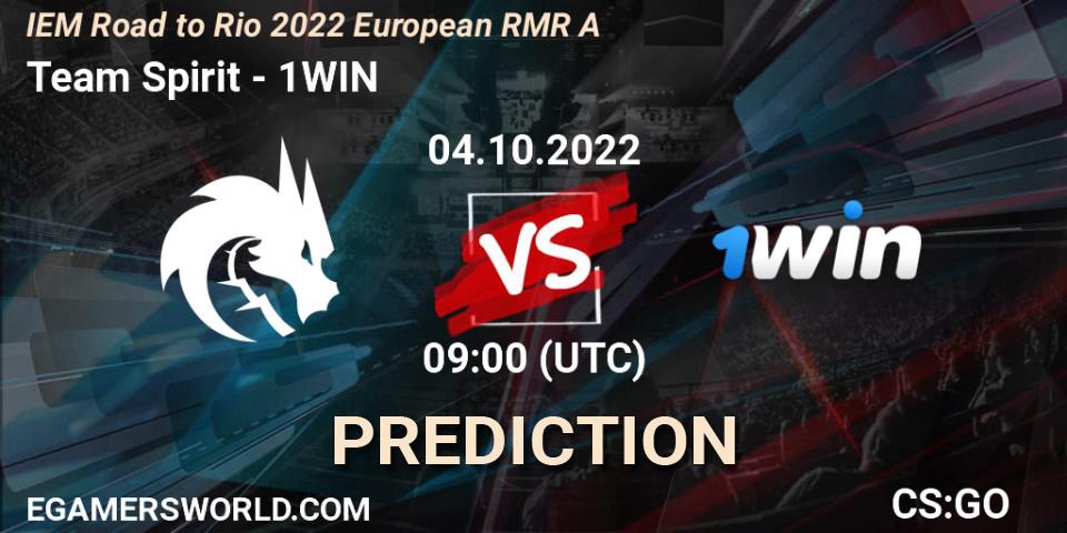 Prognoza Team Spirit - 1WIN. 04.10.2022 at 12:00, Counter-Strike (CS2), IEM Road to Rio 2022 European RMR A