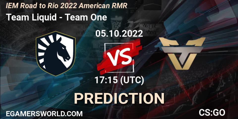 Prognoza Team Liquid - Team One. 05.10.22, CS2 (CS:GO), IEM Road to Rio 2022 American RMR
