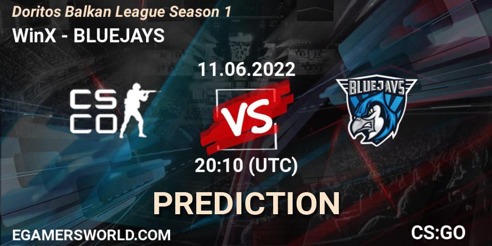 Prognoza WinX - BLUEJAYS. 11.06.2022 at 20:15, Counter-Strike (CS2), Doritos Balkan League Season 1