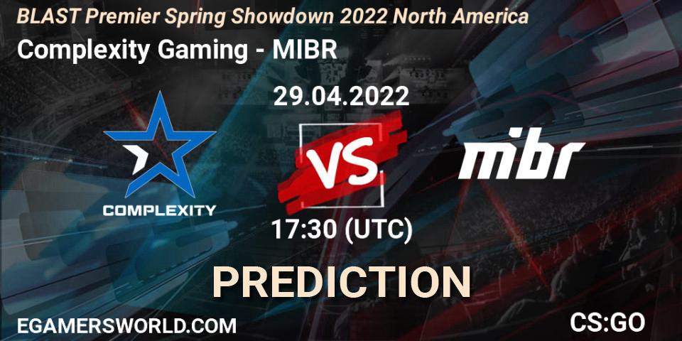 Prognoza Complexity Gaming - MIBR. 29.04.2022 at 18:00, Counter-Strike (CS2), BLAST Premier Spring Showdown 2022 North America