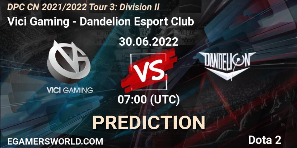 Prognoza Vici Gaming - Dandelion Esport Club. 01.07.2022 at 06:59, Dota 2, DPC 2021/2022 China Tour 3: Division I