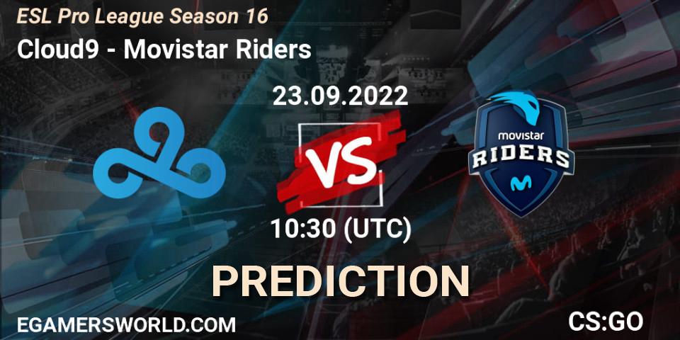 Prognoza Cloud9 - Movistar Riders. 23.09.2022 at 10:30, Counter-Strike (CS2), ESL Pro League Season 16
