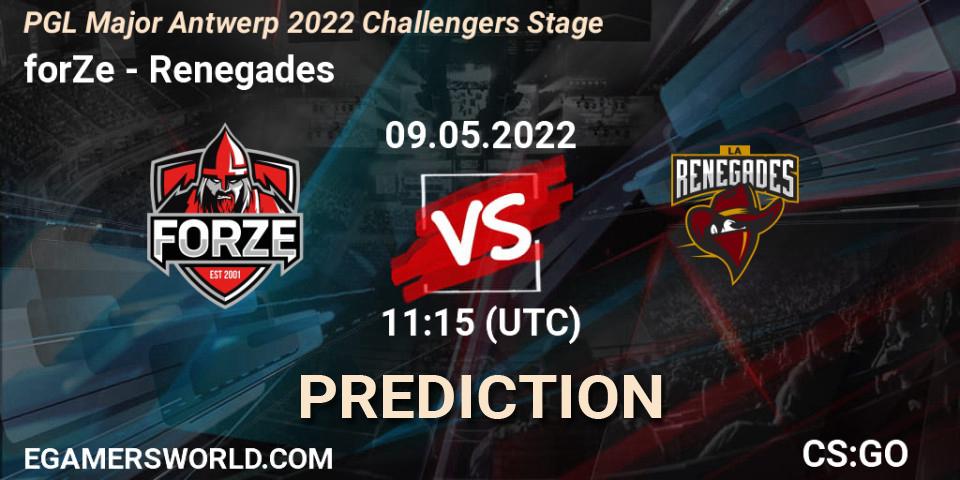 Prognoza forZe - Renegades. 09.05.22, CS2 (CS:GO), PGL Major Antwerp 2022 Challengers Stage