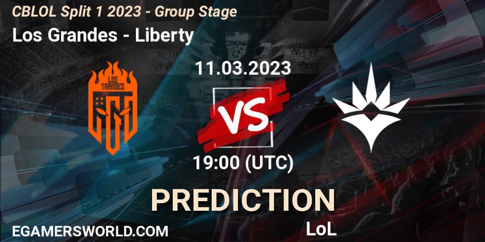 Prognoza Los Grandes - Liberty. 11.03.2023 at 19:10, LoL, CBLOL Split 1 2023 - Group Stage