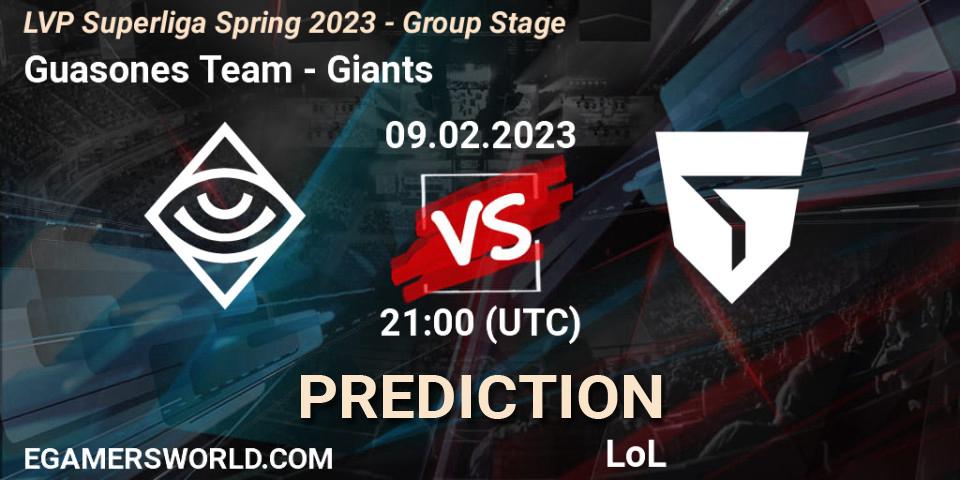Prognoza Guasones Team - Giants. 09.02.23, LoL, LVP Superliga Spring 2023 - Group Stage