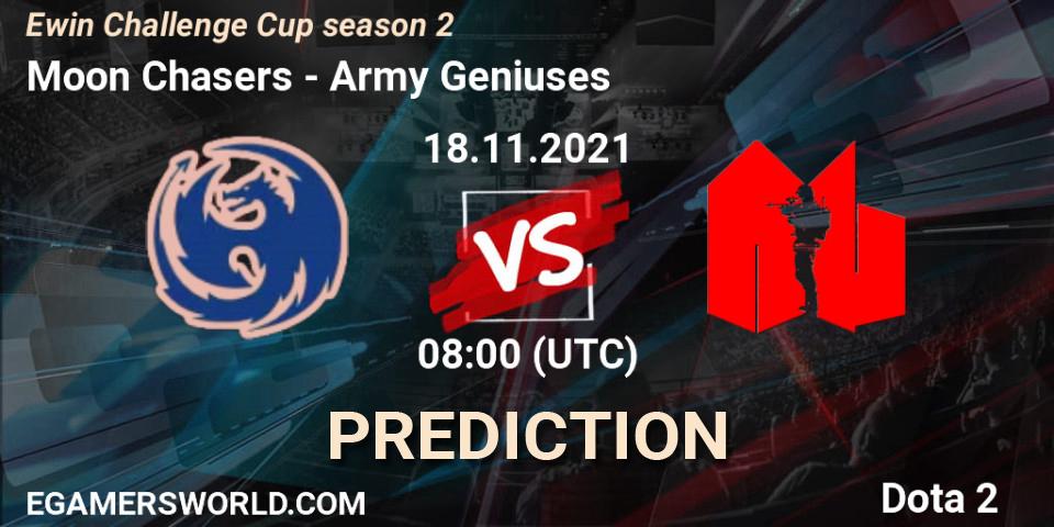 Prognoza Moon Chasers - Army Geniuses. 18.11.2021 at 08:48, Dota 2, Ewin Challenge Cup season 2