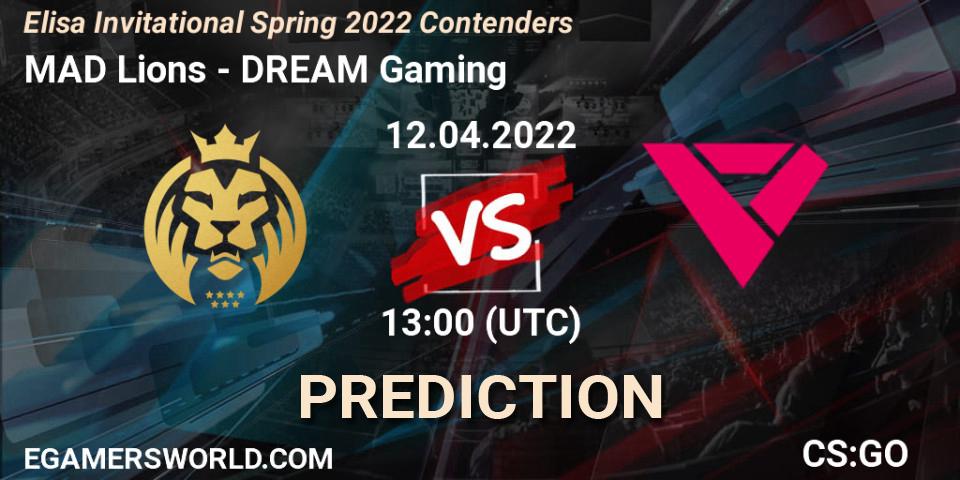 Prognoza MAD Lions - DREAM Gaming. 12.04.22, CS2 (CS:GO), Elisa Invitational Spring 2022 Contenders