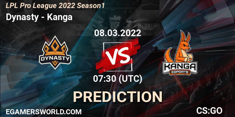 Prognoza Dynasty - Kanga. 09.03.2022 at 07:30, Counter-Strike (CS2), LPL Pro League 2022 Season 1