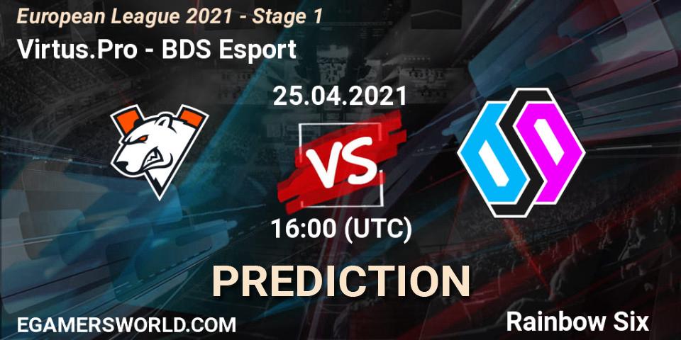 Prognoza Virtus.Pro - BDS Esport. 25.04.21, Rainbow Six, European League 2021 - Stage 1