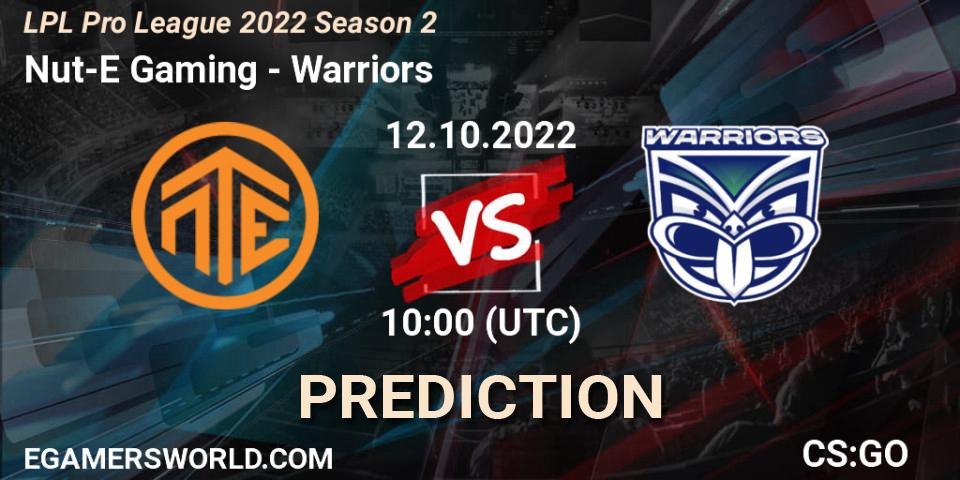 Prognoza Nut-E Gaming - Warriors. 12.10.2022 at 10:00, Counter-Strike (CS2), LPL Pro League 2022 Season 2