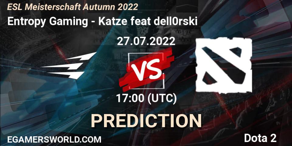 Prognoza Entropy Gaming - Katze feat dell0rski. 27.07.2022 at 17:01, Dota 2, ESL Meisterschaft Autumn 2022