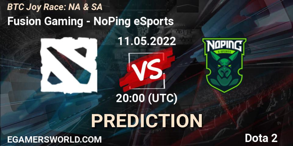 Prognoza Fusion Gaming - NoPing eSports. 11.05.2022 at 20:20, Dota 2, BTC Joy Race: NA & SA