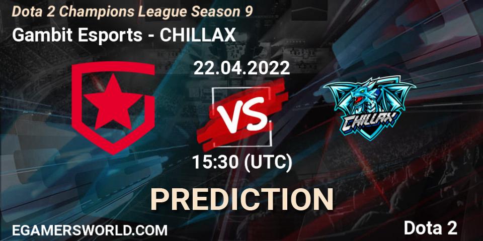Prognoza Gambit Esports - CHILLAX. 22.04.2022 at 15:42, Dota 2, Dota 2 Champions League Season 9