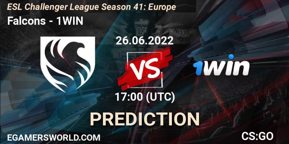 Prognoza Falcons - 1WIN. 26.06.22, CS2 (CS:GO), ESL Challenger League Season 41: Europe
