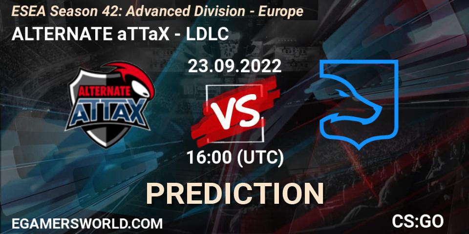 Prognoza ALTERNATE aTTaX - LDLC. 23.09.2022 at 16:00, Counter-Strike (CS2), ESEA Season 42: Advanced Division - Europe
