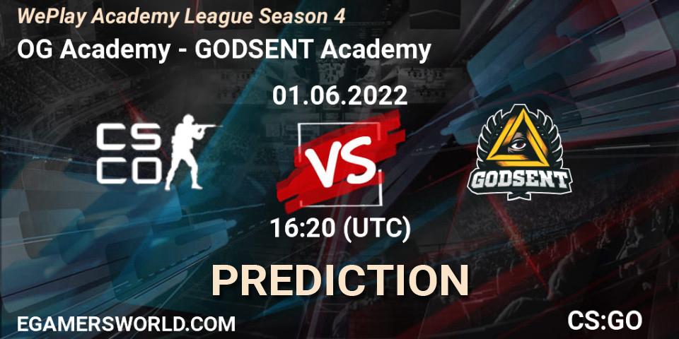 Prognoza OG Academy - GODSENT Academy. 01.06.2022 at 16:40, Counter-Strike (CS2), WePlay Academy League Season 4
