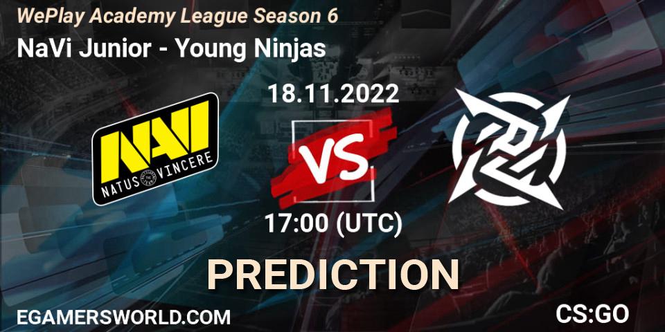 Prognoza NaVi Junior - Young Ninjas. 19.11.2022 at 11:00, Counter-Strike (CS2), WePlay Academy League Season 6