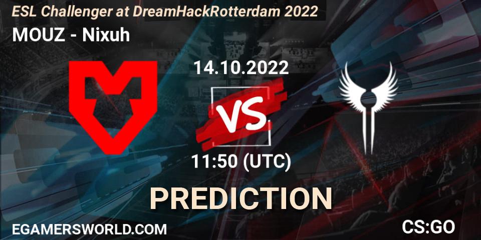 Prognoza MOUZ - Nixuh. 14.10.2022 at 12:45, Counter-Strike (CS2), ESL Challenger at DreamHack Rotterdam 2022