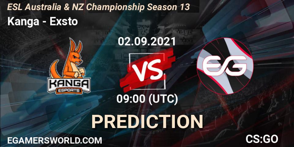 Prognoza Kanga - Exsto. 02.09.2021 at 09:30, Counter-Strike (CS2), ESL Australia & NZ Championship Season 13