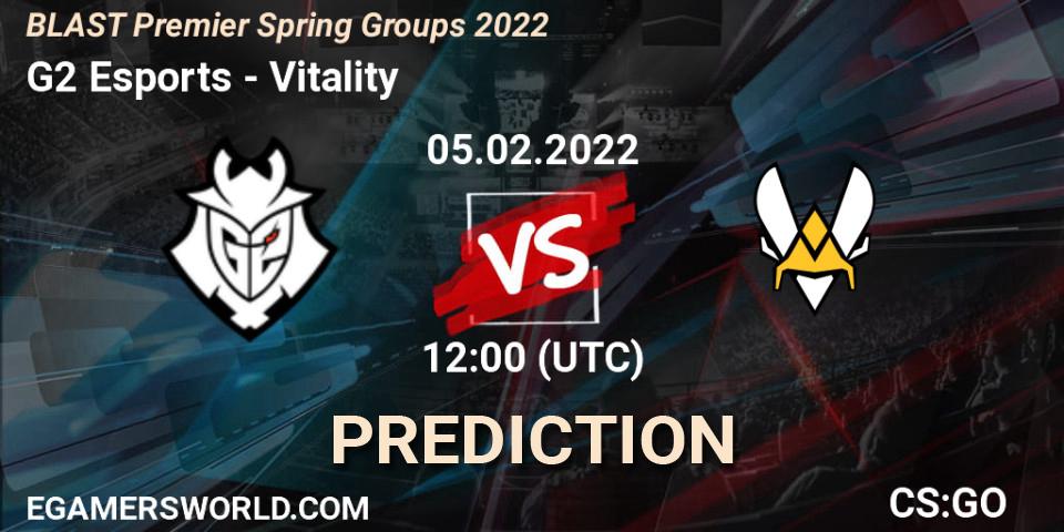 Prognoza G2 Esports - Vitality. 05.02.2022 at 12:15, Counter-Strike (CS2), BLAST Premier Spring Groups 2022