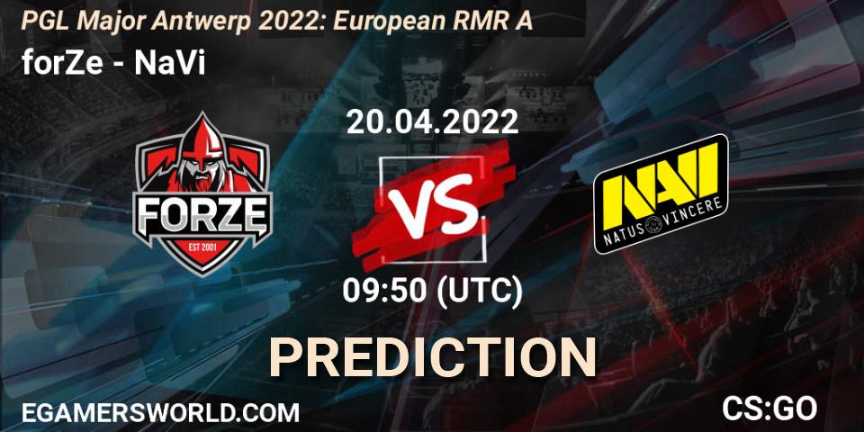 Prognoza forZe - NaVi. 20.04.2022 at 11:00, Counter-Strike (CS2), PGL Major Antwerp 2022: European RMR A
