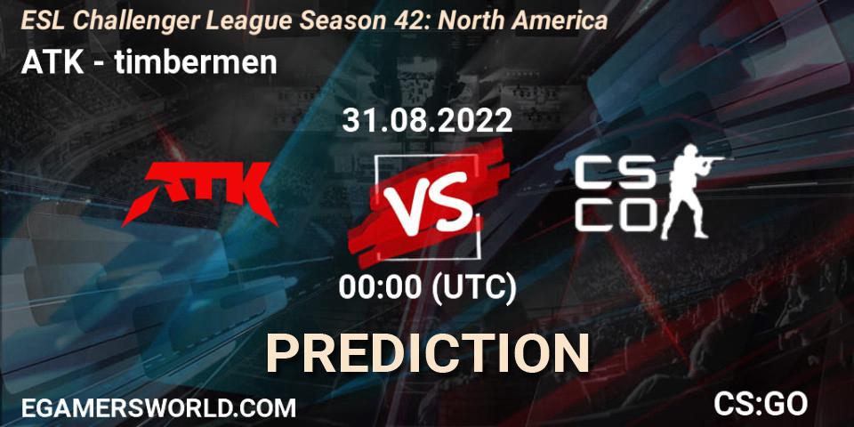 Prognoza ATK - timbermen. 31.08.22, CS2 (CS:GO), ESL Challenger League Season 42: North America