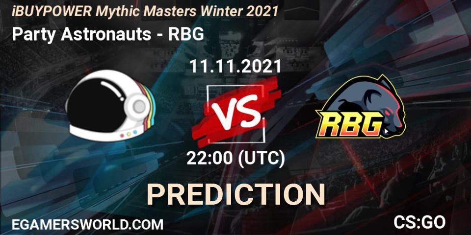 Prognoza Party Astronauts - RBG. 11.11.2021 at 22:00, Counter-Strike (CS2), iBUYPOWER Mythic Masters Winter 2021