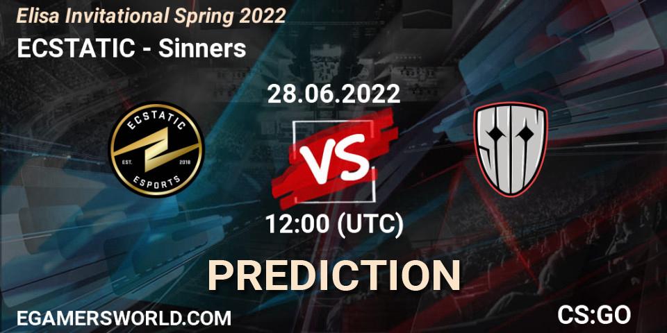 Prognoza ECSTATIC - Sinners. 28.06.2022 at 12:00, Counter-Strike (CS2), Elisa Invitational Spring 2022