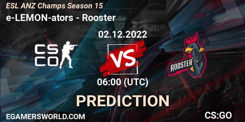 Prognoza e-LEMON-ators - Rooster. 02.12.22, CS2 (CS:GO), ESL ANZ Champs Season 15