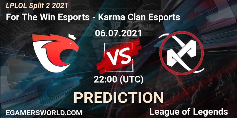 Prognoza For The Win Esports - Karma Clan Esports. 06.07.2021 at 22:00, LoL, LPLOL Split 2 2021
