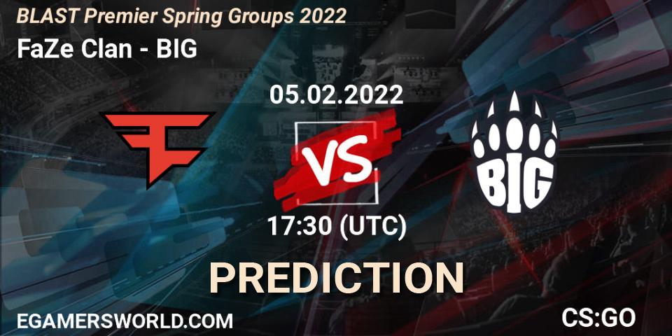 Prognoza FaZe Clan - BIG. 05.02.22, CS2 (CS:GO), BLAST Premier Spring Groups 2022