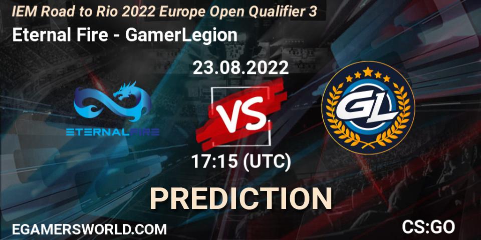Prognoza Eternal Fire - GamerLegion. 23.08.22, CS2 (CS:GO), IEM Road to Rio 2022 Europe Open Qualifier 3