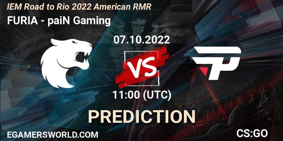 Prognoza FURIA - paiN Gaming. 07.10.2022 at 11:00, Counter-Strike (CS2), IEM Road to Rio 2022 American RMR